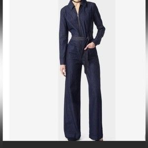 NWT 7 for all Mankind Denim Long Sleeve Denim Jumpsuit Size XS